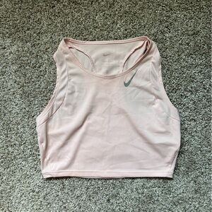 Pink cropped Nike tank top